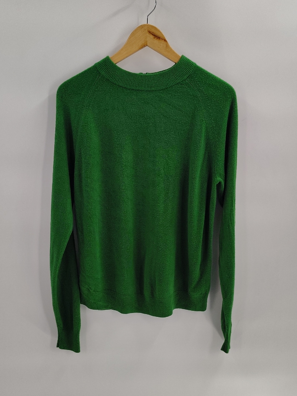 Debbie Morgan Sweater Size Large Green Long Sleeve Pullover Zip Back